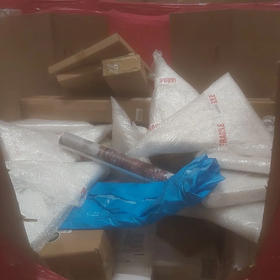 PALLET OF ASSORTED HOUSEHOLD GOODS AND PRODUCTS TO INCLUDE; LED OPEN SIGNS, LARGE QUANTITY OF MARTINS CHOCOLATE TRUFFLE ADVENT CALENDARS, HOMEOFFICE LAP DESK TRAY, FURNITURE ETC