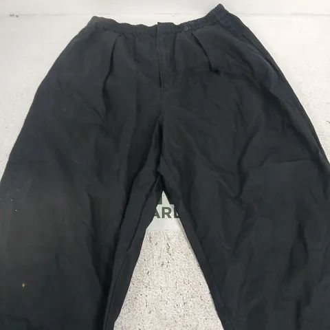UNIQLO BLACK ELASTICATED-WAIST TROUSERS SIZE M