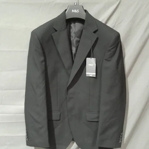 M&S MENS SUIT JACKET BLACK 38N CHEST SHORT LENGTH