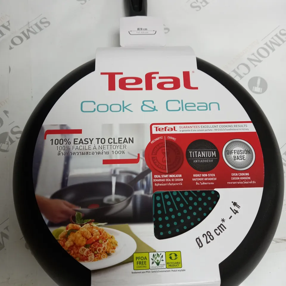 TEFAL COOK & CLEAN B2250695 28 CM NONSTICK DEEP FRYING PAN - BLACK