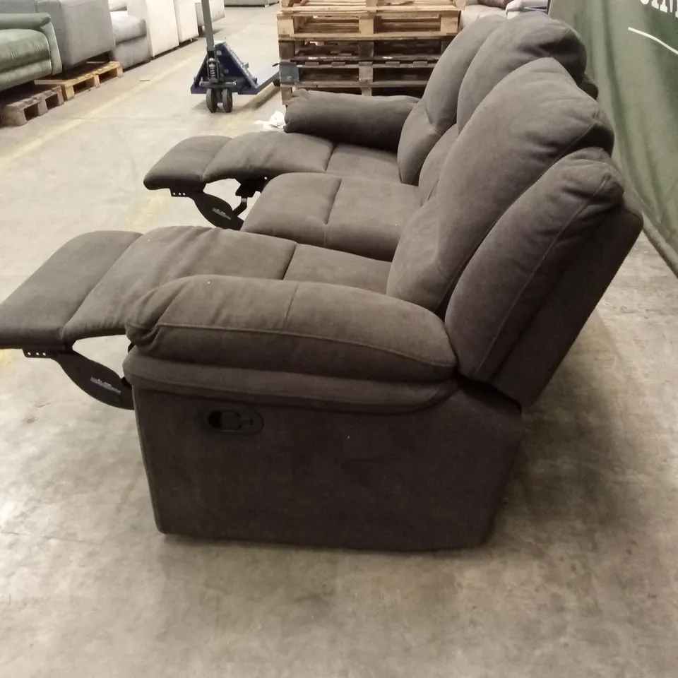 ALBION CHENILLE 3 SEATER HIGH BACK MANUAL RECLINER SOFA - CHARCOAL RRP £679