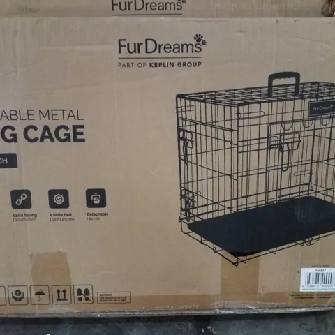 BOXED FURDREAMS 24" FOLDING METAL DOG CAGE