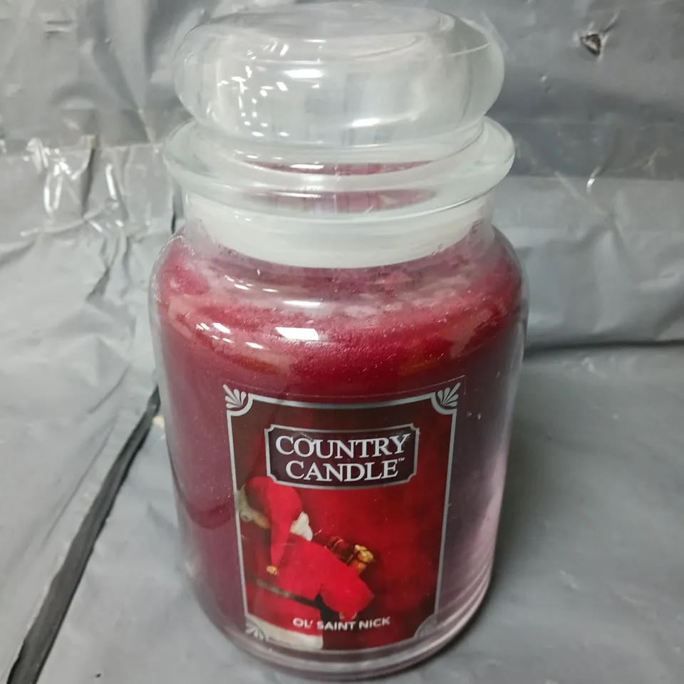 KRINGLE CANDLE COMPANY COUNTRY CANDLE OL' SAINT NICK - COLLECTION ONLY