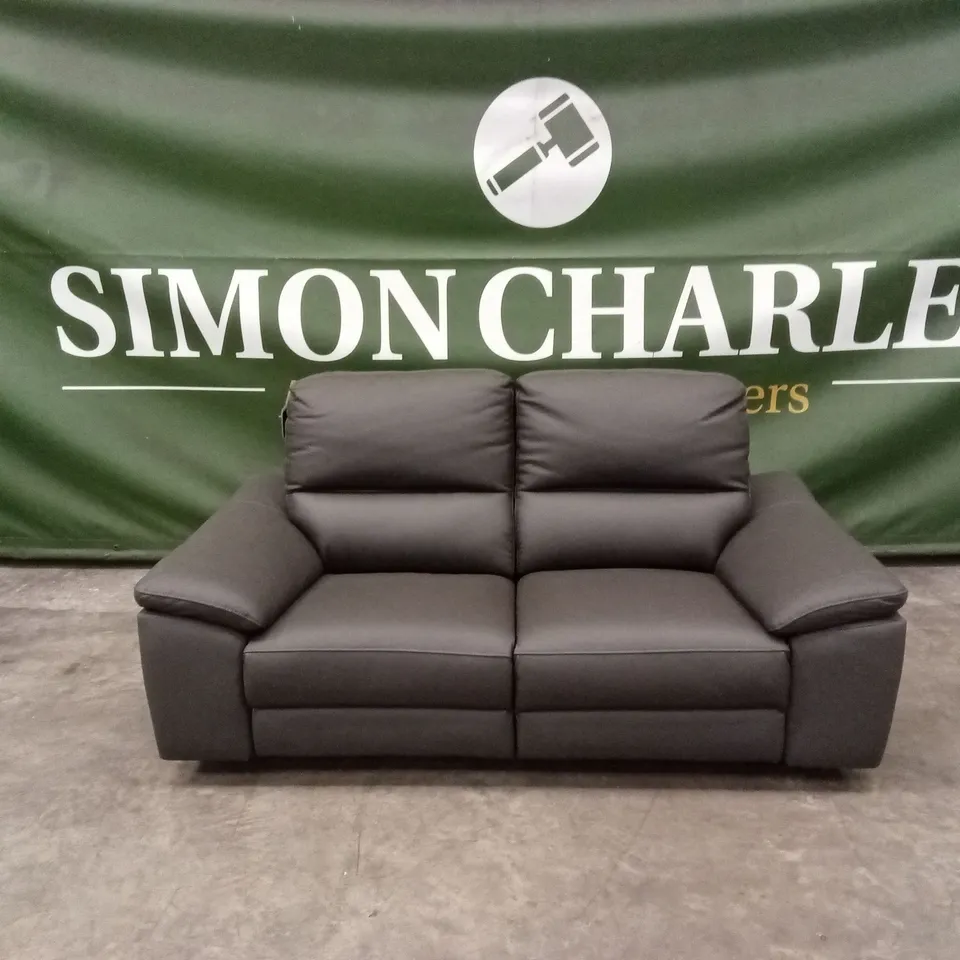 PAVILION 2 SEATER LEATHER/FAUX LEATHER POWER RECLINER SOFA - CHARCOAL RRP £949