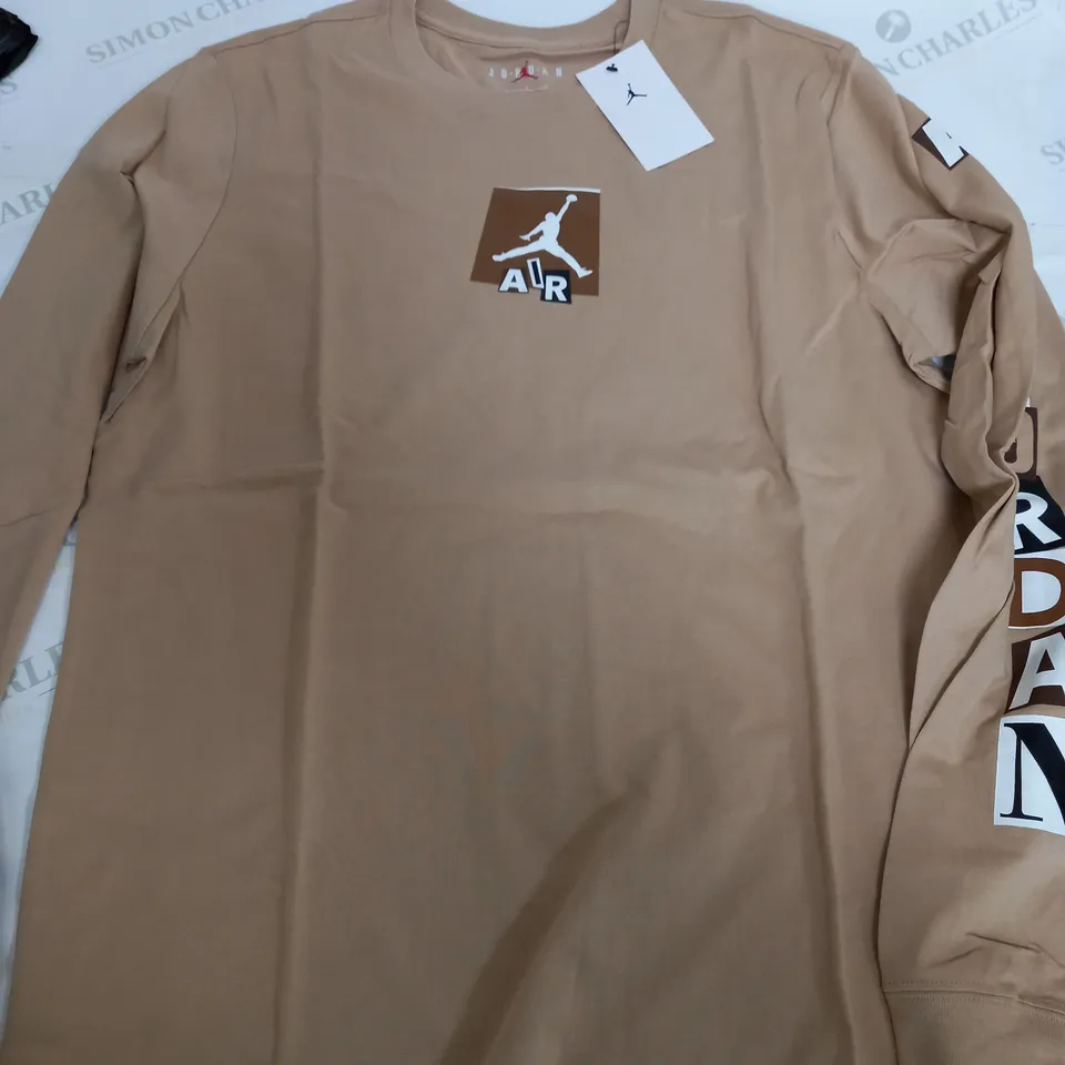 AIR JORDAN BEIGE LONG SLEEVE T-SHIRT - LARGE
