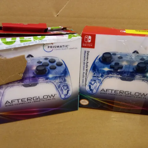 LOT OF 2 NINTENDO SWITCH AFTERGLOW WIRED CONTROLLER