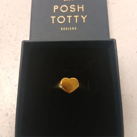POSH TOTTY DESIGNS MAKE IT PERSONAL HAND STAMPED HEART SIGNET RING