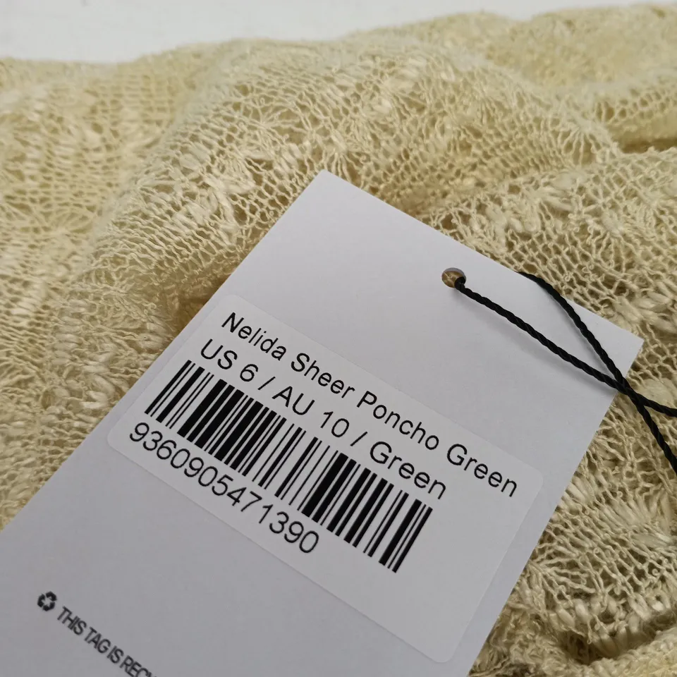 PRINCESS POLLY NELIDA SHEER PONCHO – UK 10 (US 6 / AU 10), IVORY LACE
