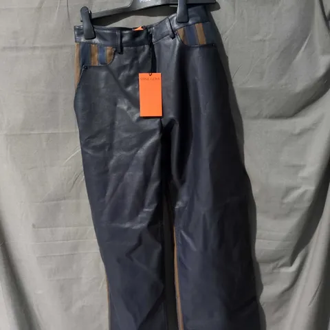 STINE GOYA NAVY AND BROWN STRIPE TROUSERS β UK XS