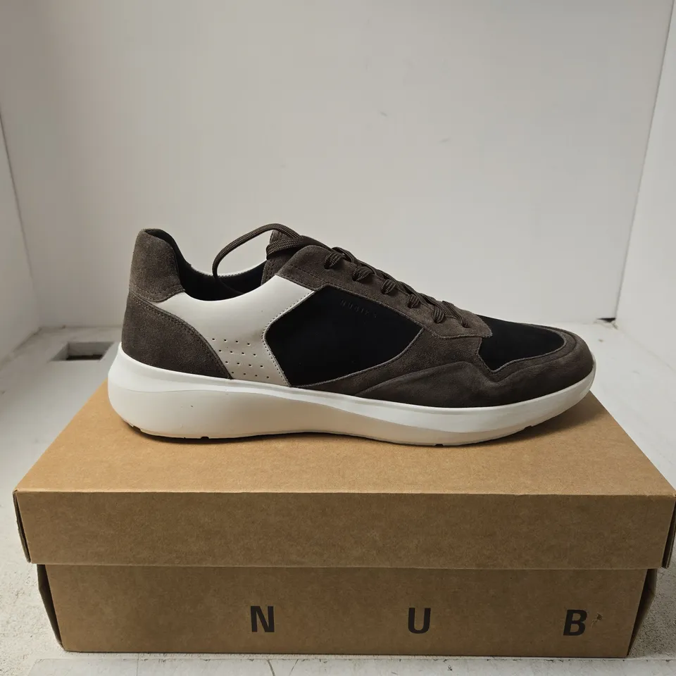 NUBIKK DARK GREY SUEDE/BLACK UK 12 TRAINERS BOXED