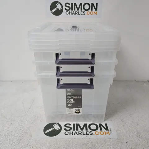3X PINYAOO 50L STORAGE TUBS