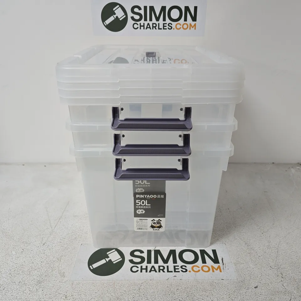 3X PINYAOO 50L STORAGE TUBS