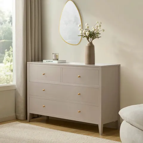 BOXED DUSK POPPY 4 DRAWER CHEST - TAUPE