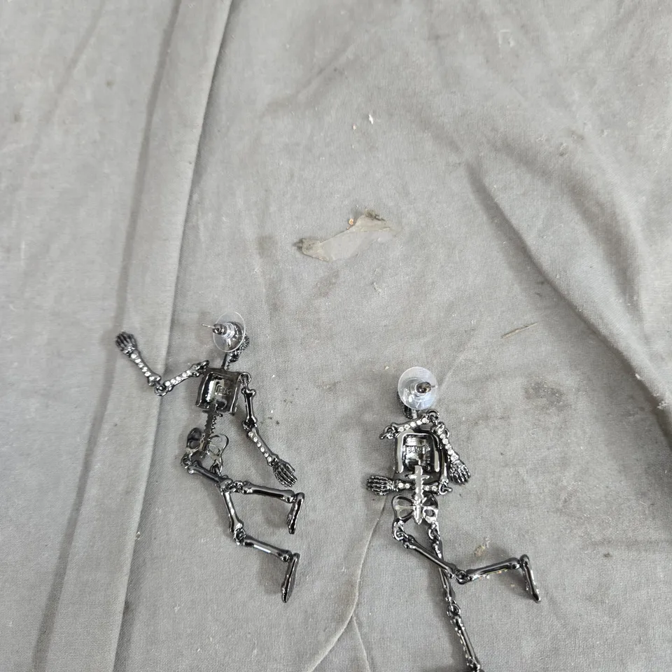 BUTLER & WILSON SKELETON EARRINGS – CRYSTAL EMBELLISHED, PAIR (BOXED)
