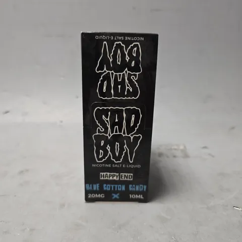 BOX OF APPROXIMATELY 15 ASSORTED SAD BOY E-LIQUID PRODUCT TO INCLUDE - HAPPY END BLUE COTTON CANDY