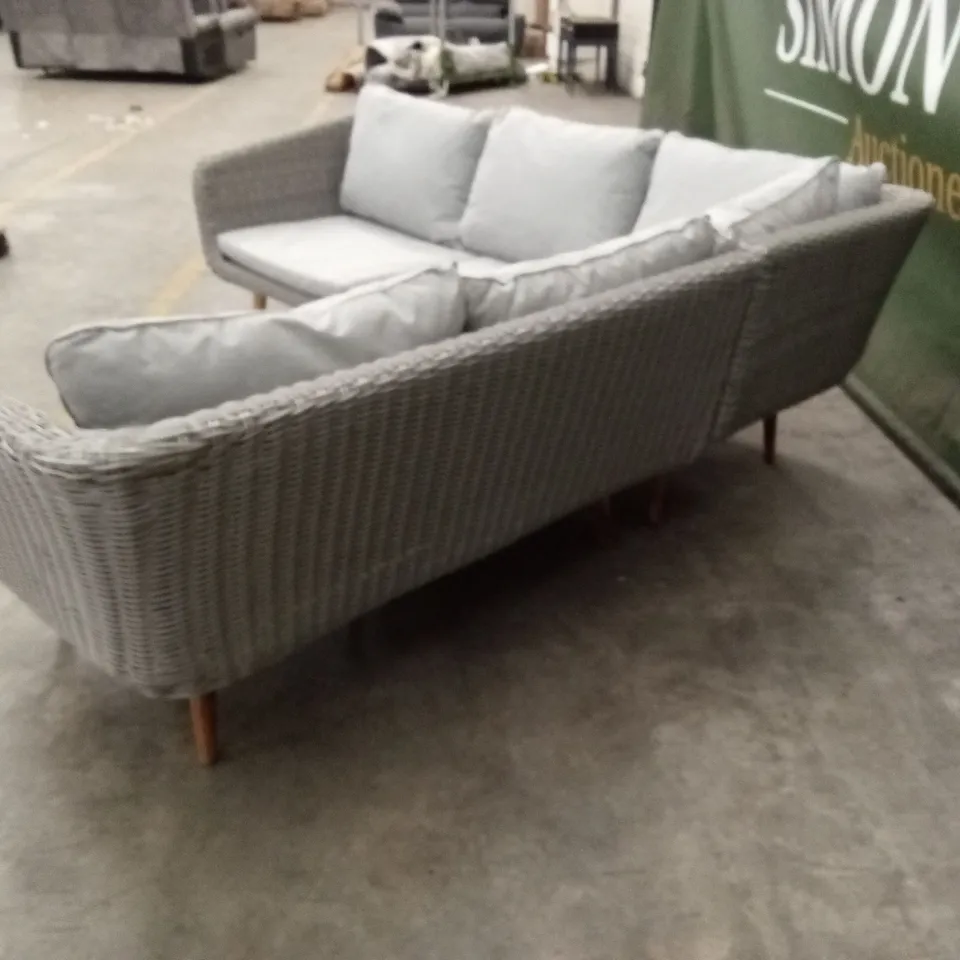 GEORGIA OUTDOOR PATIO CORNER SOFA & COFFEE TABLE/FOOTSTOOL RRP £995