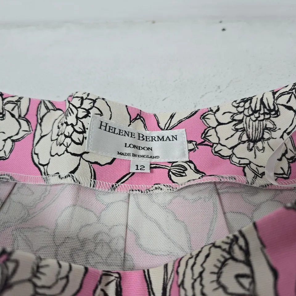 HELENE BERMAN LONDON PINK FLORAL SKIRT, UK SIZE 12