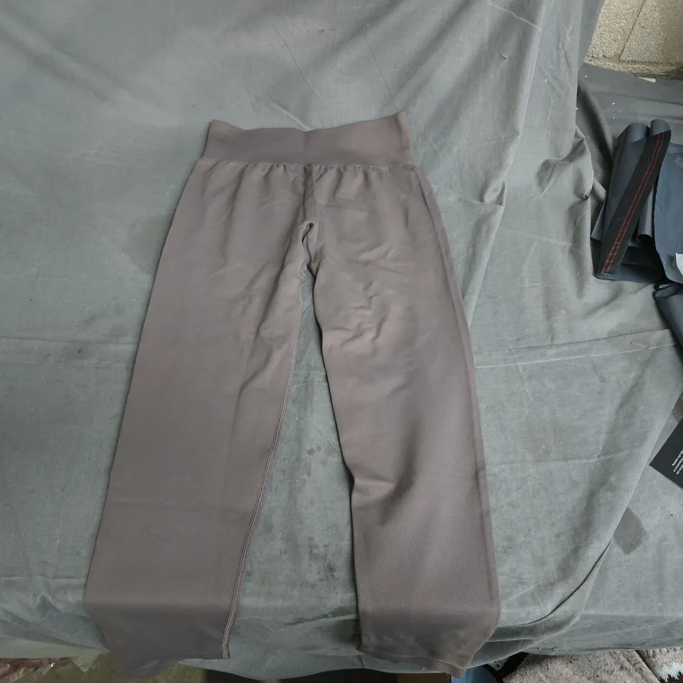 TAUPE WOMEN'S TROUSERS WITH ELASTIC WAISTBAND