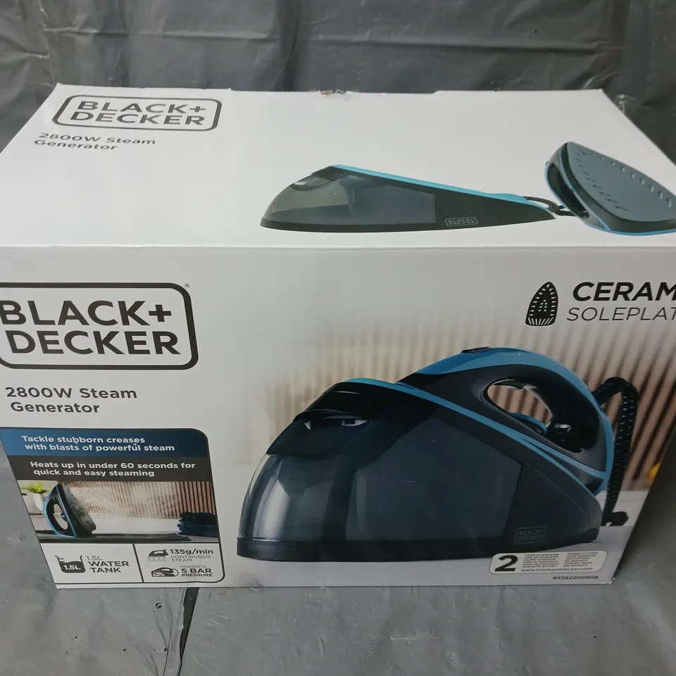 BOXED BLACK+DECKER 2800W STEAM GENERATOR