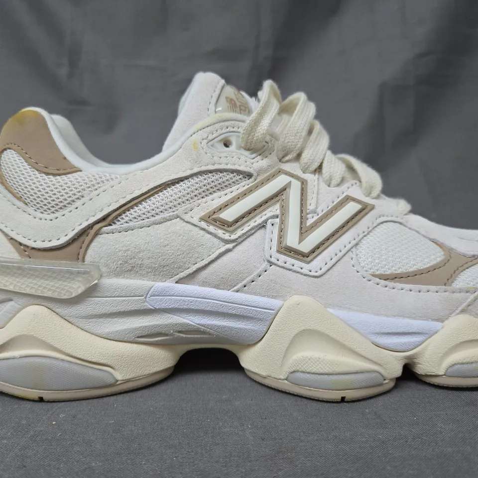 PAIR OF NEW BALANCE 9060 SHOES IN CREAM/BEIGE UK SIZE 5