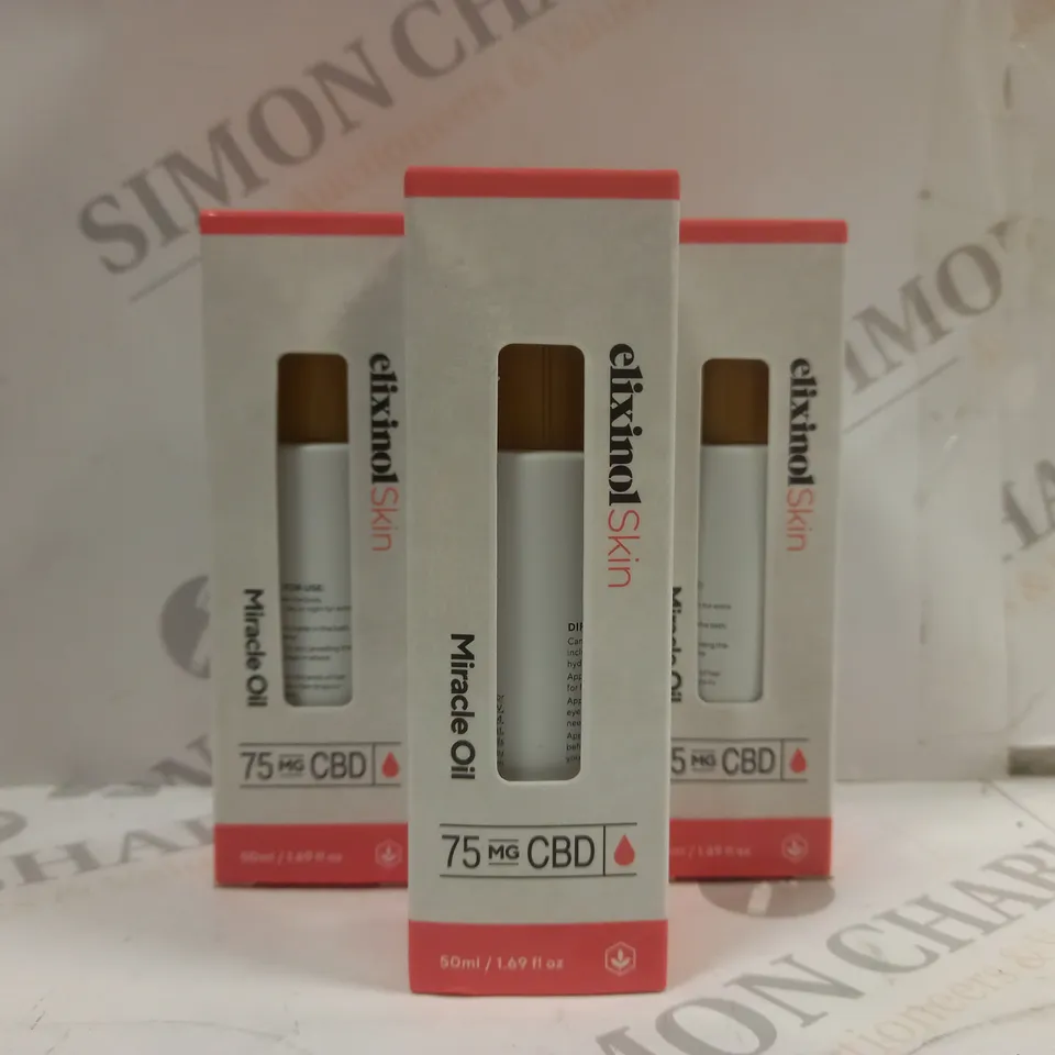BOX OF 4 X 50ML CBD ELIXINOL SKIN MIRACLE OIL 	