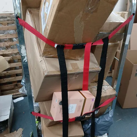 ASSORTED BOXED GOODS ON WHEELED TROLLEY – MIXED LOT VARIOUS BROKEN AND DAMAGED ITEMS LARGE QUANTITY