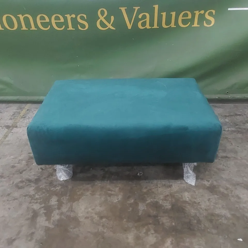 DESIGNER VELVET UPHOLSTERED FOOTSTOOL 