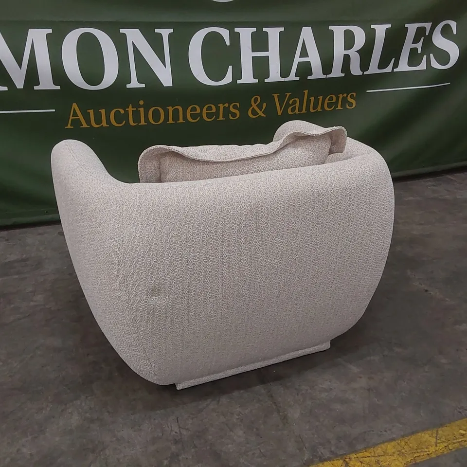 QUALITY DESIGNER BAIE SNUGGLER CHAIR IN FORZA FABRIC - NATURAL