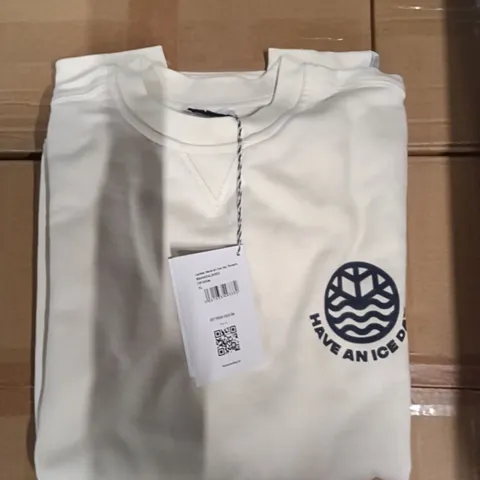 BOX OF BRASS MONKEY SWEATS - OFF WHITE SIZE L APPROXIMATELY 6
