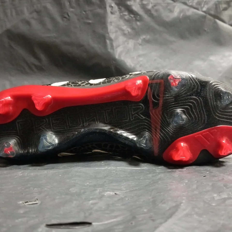 PAIR OF ADIDAS PREDATOR FOOTBALL BOOTS IN BLACK/GREY/WHITE/RED SIZE UK 6.5
