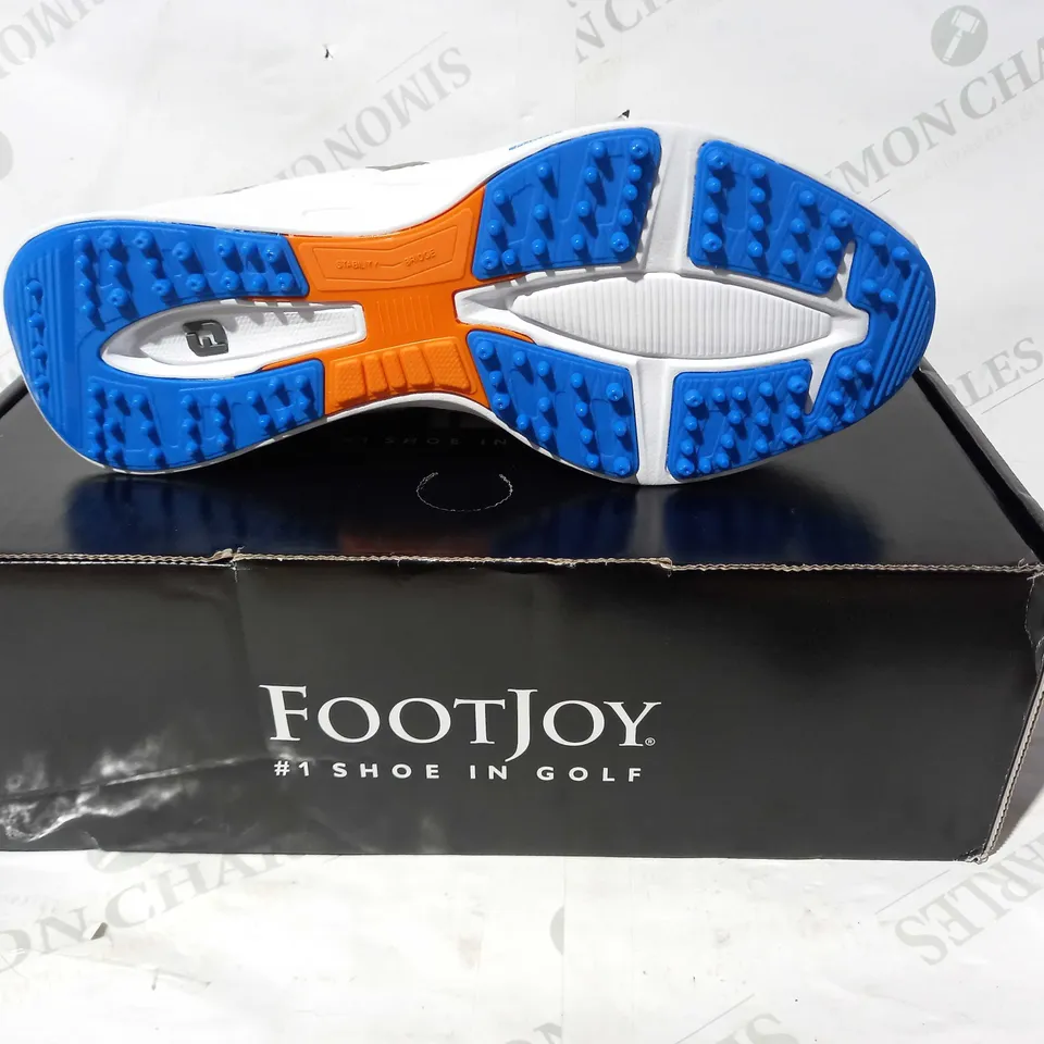 BOXED PAIR OF FOOTJOY FUEL SHOES IN WHITE UK SIZE 7
