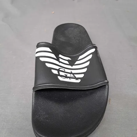 PAIR OF BLACK ARMANI SLIDERS SIZE EU 43