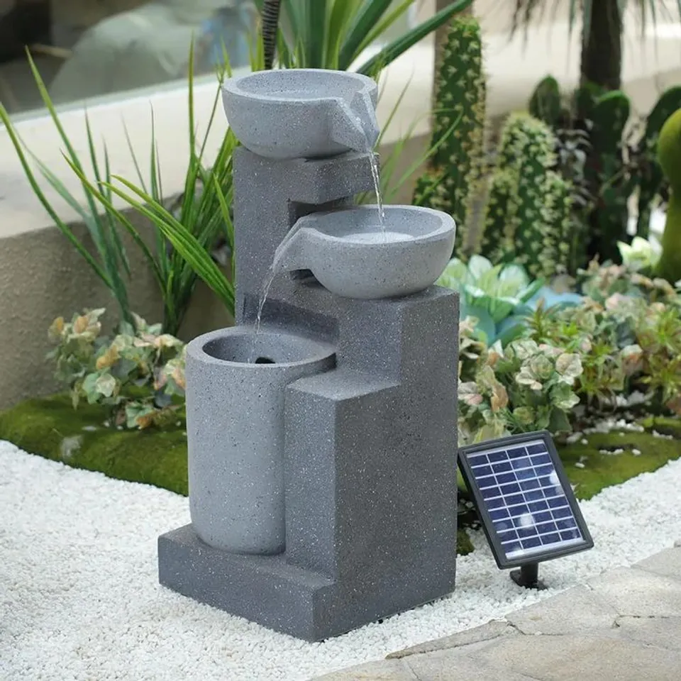 BOXED MELE WEATHER RESISTANT FLOOR FOUNTAIN WITH LIGHTS