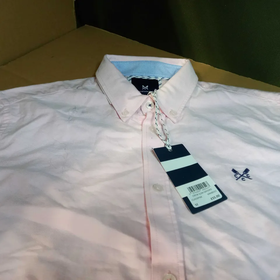 CREW CLOTHING COMPANY PINK SLIM SHIRT - MEDIUM