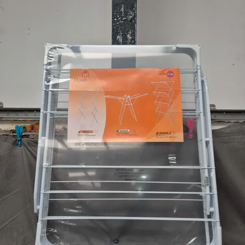 FOLDABLE CLOTHES AIRER / DRYING RACK – WHITE METAL FRAME