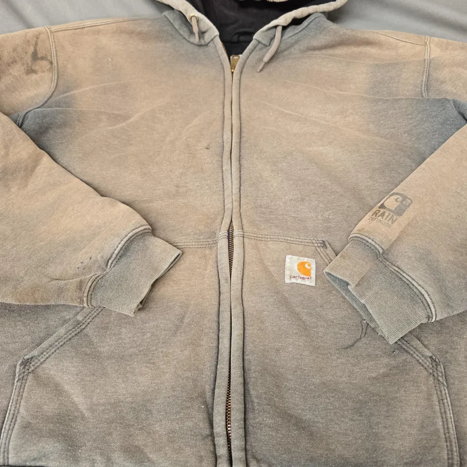 CARHARTT ZIP HOODIE – GREY - SIZE LARGE