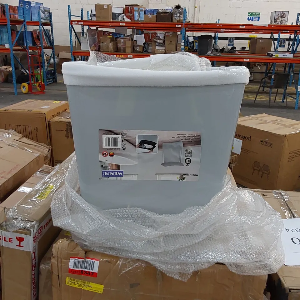 WRAPPED WENKO BATHROOM STOOL AND LAUNDRY BIN (1 ITEM)