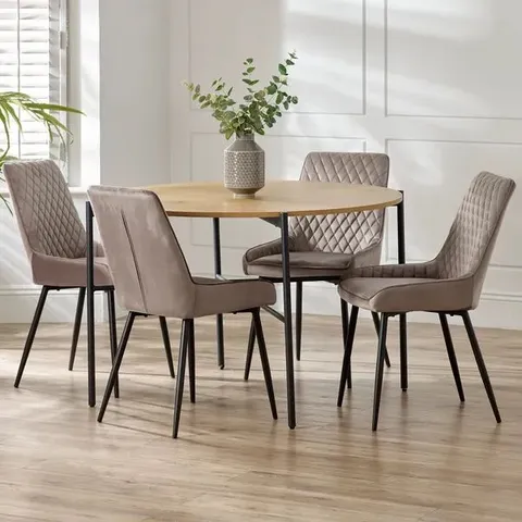 BOXED CAMILLE 4 SEATER DINING TABLE - OAK (1 BOX)