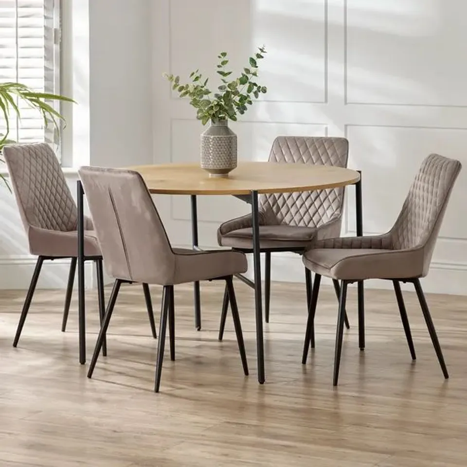 BOXED CAMILLE 4 SEATER DINING TABLE - OAK (1 BOX)