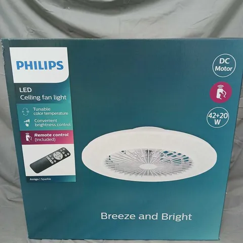 PHILIPS LED CEILING FAN LIGHT WITH REMOTE – WHITE FINISH