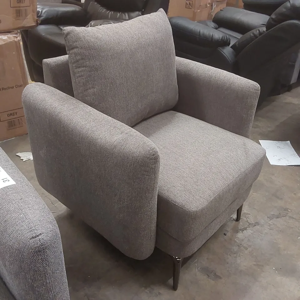 QUALITY DESIGNER FABRIC UPHOLSTERED ARMCHAIR
