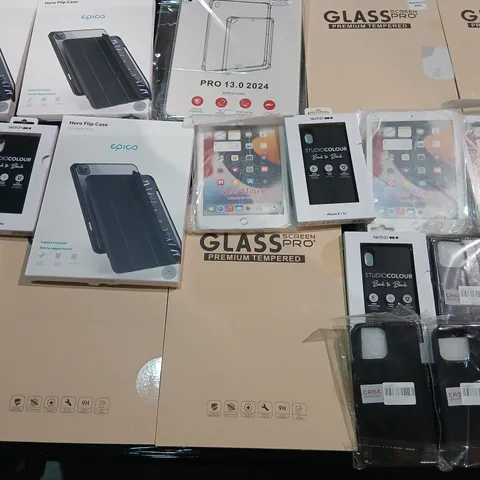 PALLET CONSISTING OF A LARGE QUANTITY OF ASSORTED ELECTRICAL ACCESSORIES TO INCLUDE; EPico hero flip case, tech 21 studio colour phone case, glass scree pro+ premium tempered and AA PROTECT IT IPAD MI