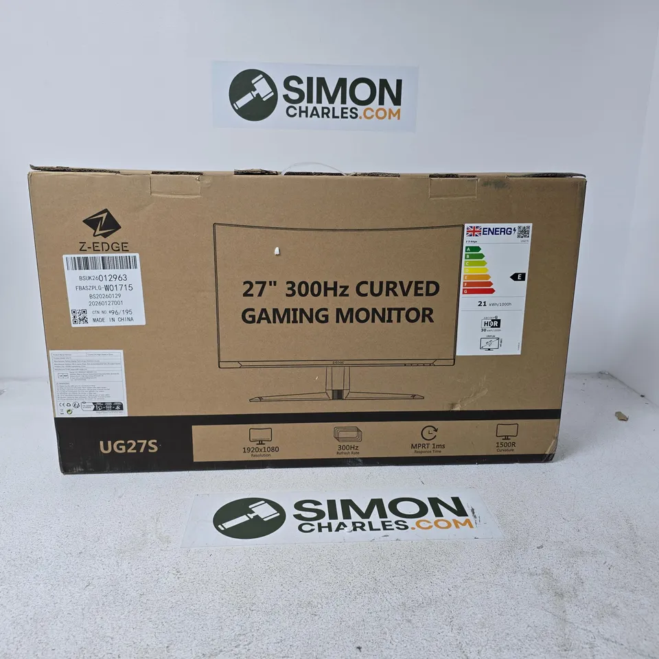 Z-EDGE UG27S 27" 300HZ CURVED GAMING MONITOR – BOXED