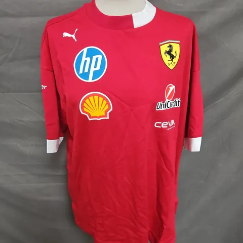 PUMA SCUDERIA FERRARI DRIVERS TEE IN DARK CHERRY SIZE M