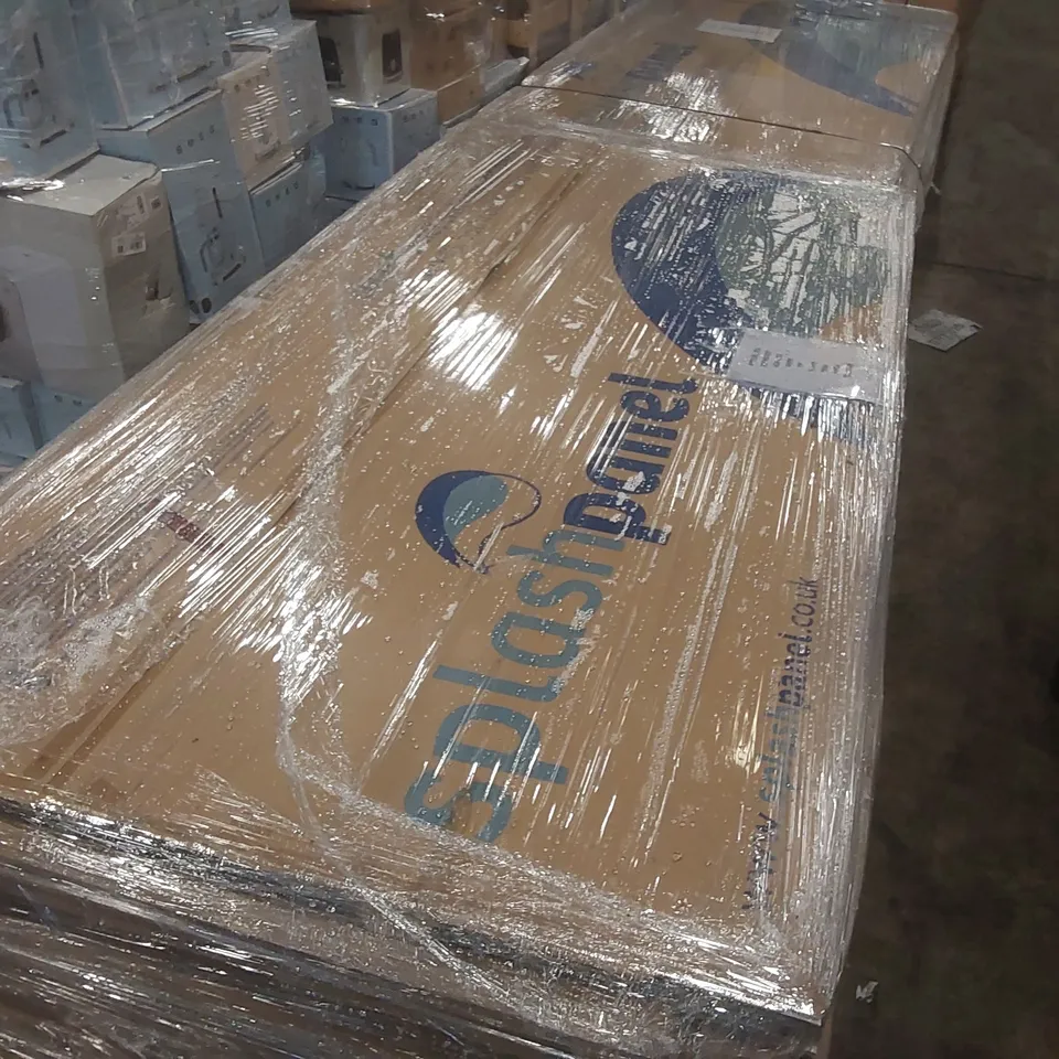 PALLET CONTAINING APPROXIMATELY 50x UNCHECKED DESIGNER 10MM PVC SPLASH WALL PANELS
