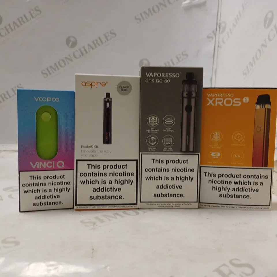 LOT OF FOUR TO INCLUDE VOOPOO VINCI , ASPIRE POCKEX KIT , ETC