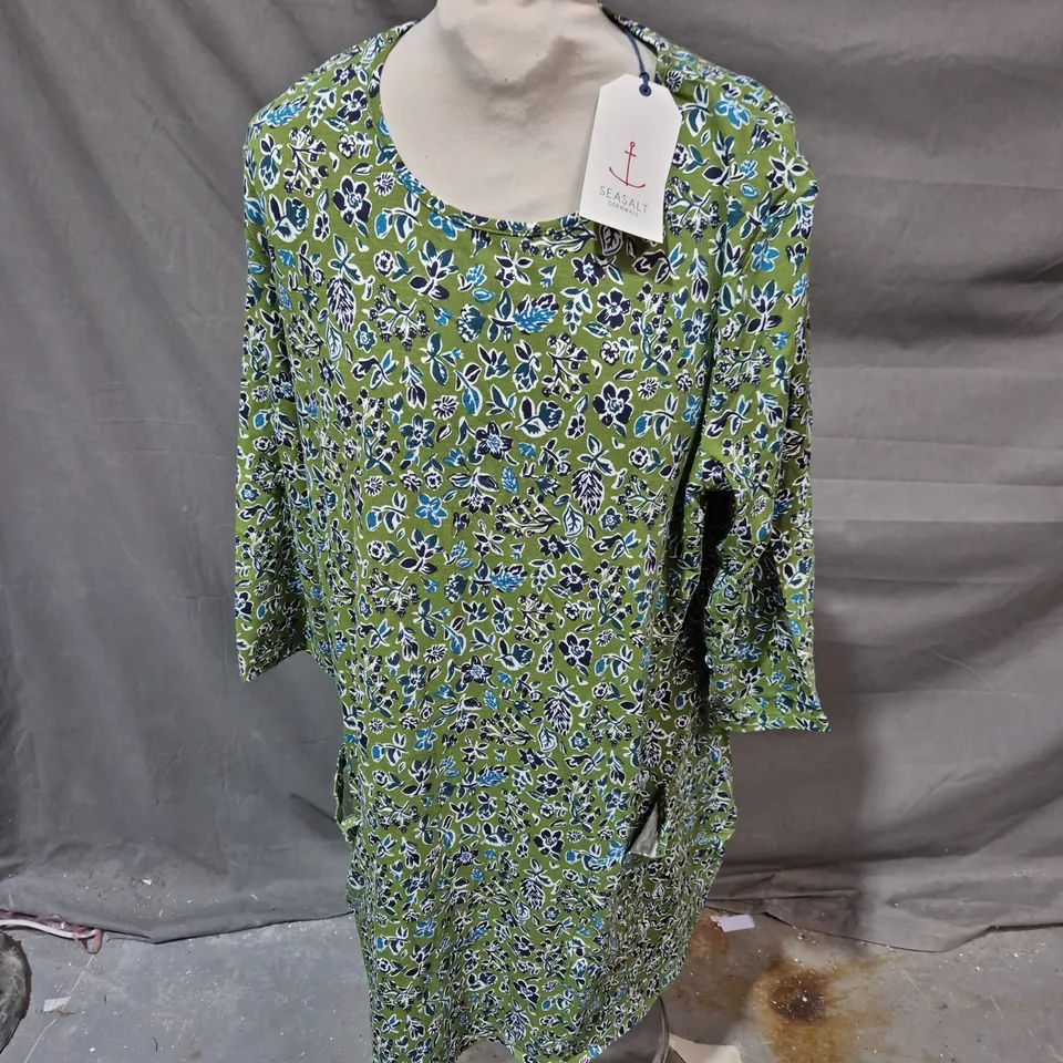 SEASALT CORNWALL TUNIC – SHORE FLORA CREEK FLORAL PRINT, UK 16