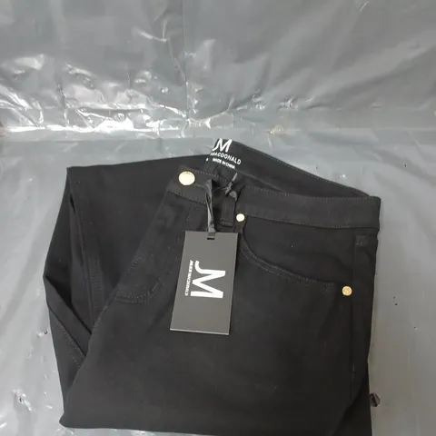 JULIEN MACDONALD LADIES BLACK STRETCH JEANS WITH GOLD ZIP DETAIL SIZE 16