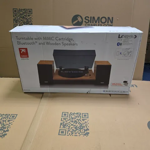 BOXED LENCO TURNTABLE WITH BLUETOOTH AND SPEAKERS - LS-300WD V2