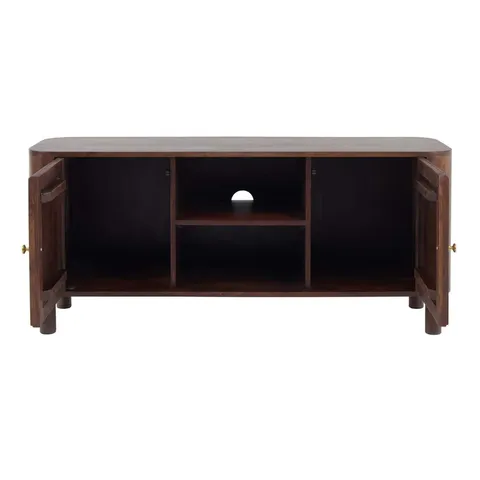 BOXED DUSK AVERY ACACIA WOOD TV UNIT FOR TVS UP TO 50" - WALNUT (1 BOX)